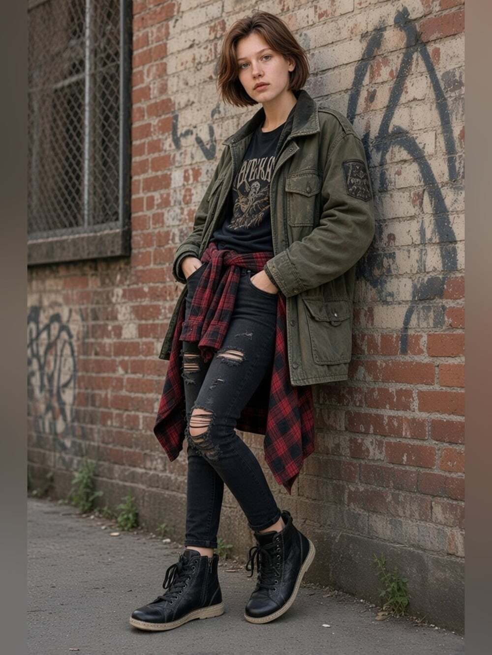 Remonte High Top Sneakers in Black Pewter Leather Size 5.5 /EU36 Grunge